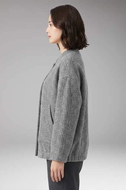 Women's Flight Jacket Hidden Button Closure