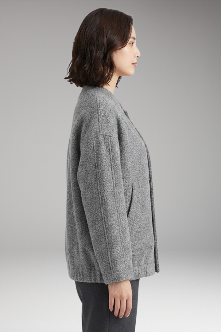 Women's Flight Jacket Hidden Button Closure
