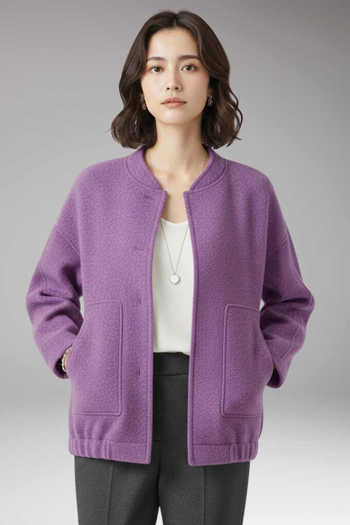 Women's Flight Jacket Hidden Button Closure