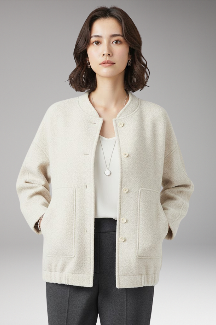 Women's Flight Jacket Hidden Button Closure