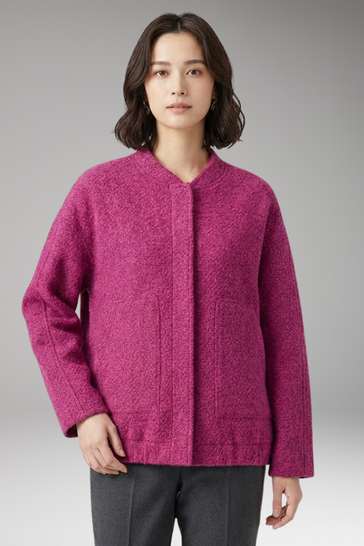 Women's Flight Jacket Hidden Button Closure