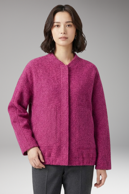 Women's Flight Jacket Hidden Button Closure