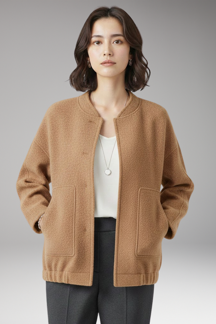 Women's Flight Jacket Hidden Button Closure