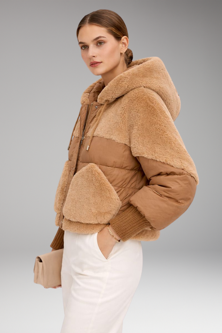 Women's Hooded Flight Jacket Zipper Closure