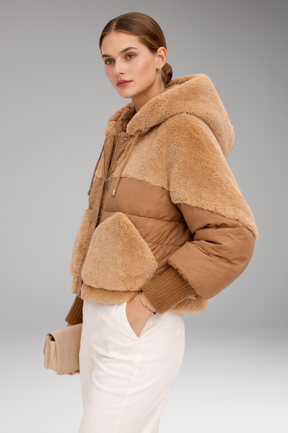 Women's Hooded Flight Jacket Zipper Closure