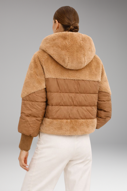 Women's Hooded Flight Jacket Zipper Closure