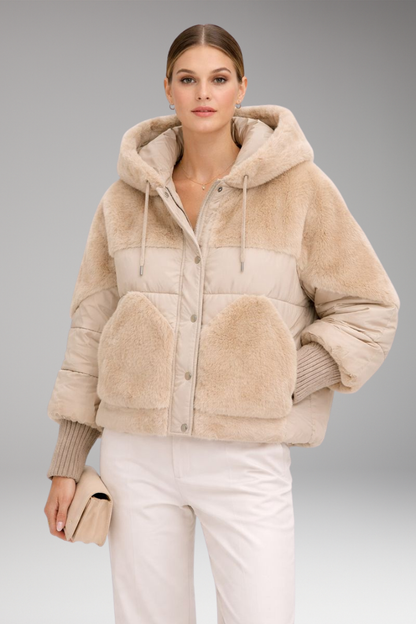Women's Hooded Flight Jacket Zipper Closure