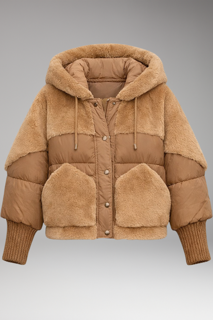 Women's Hooded Bomber Jacket Zipper Closure