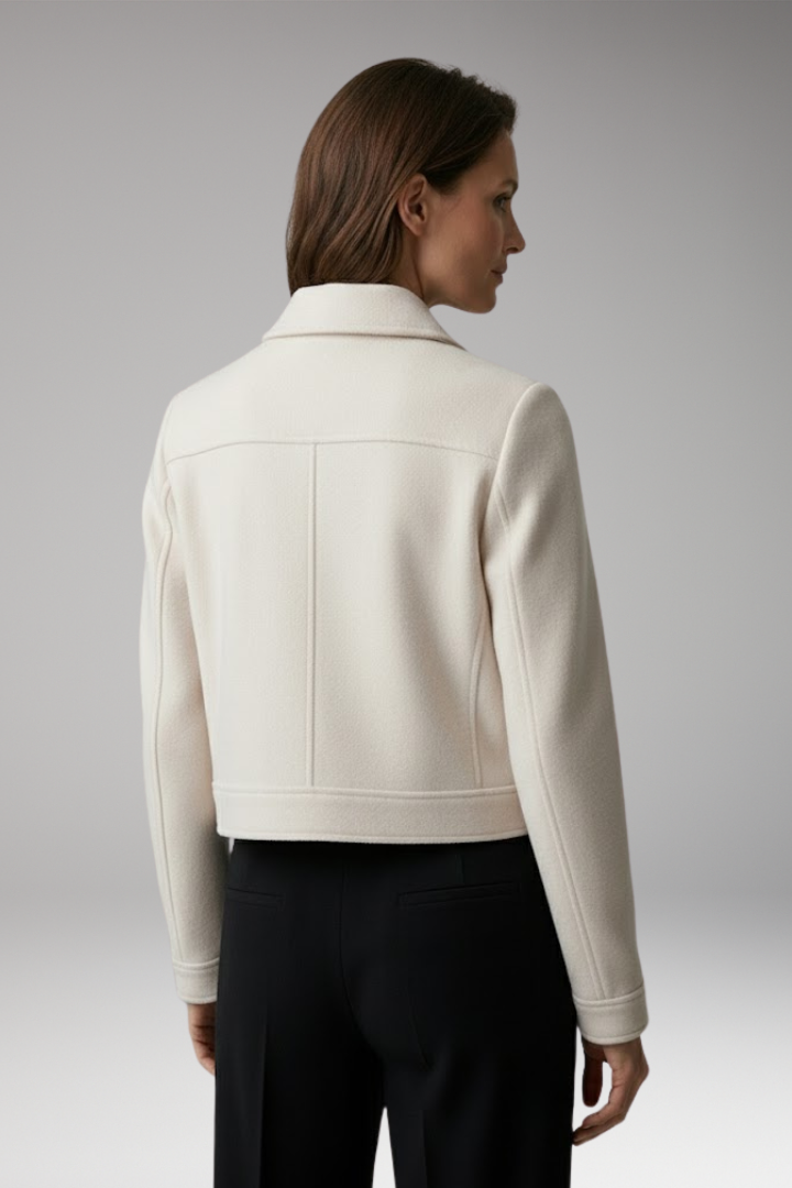 Women's Flight Jacket Zipper Closure Patch Pockets