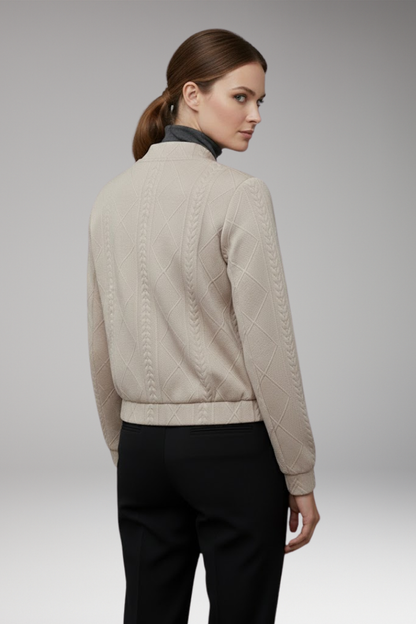 Women's Flight Jacket Ribbed Cuffs Zip Front