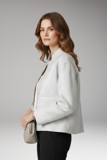 Women's Sequined Flight Jacket Front Zipper