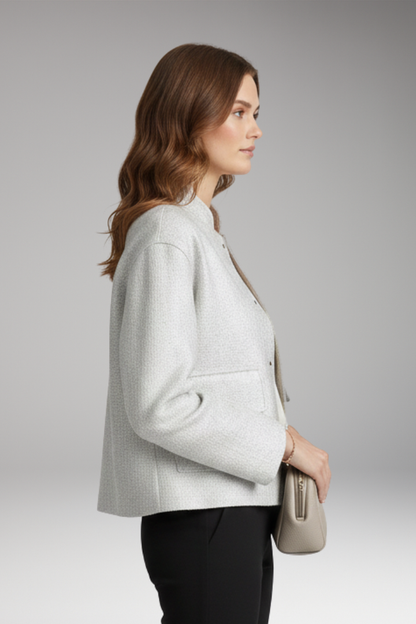 Women's Sequined Flight Jacket Front Zipper