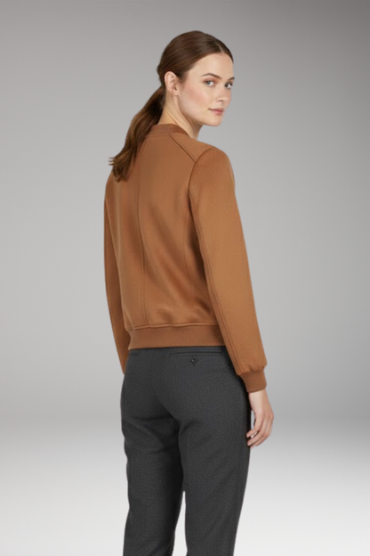Women's Flight Jacket Zip Closure Ribbed