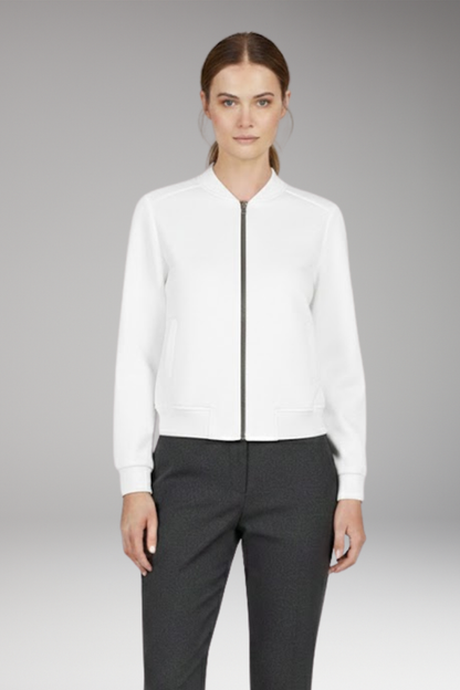 Women's Flight Jacket Zip Closure Ribbed