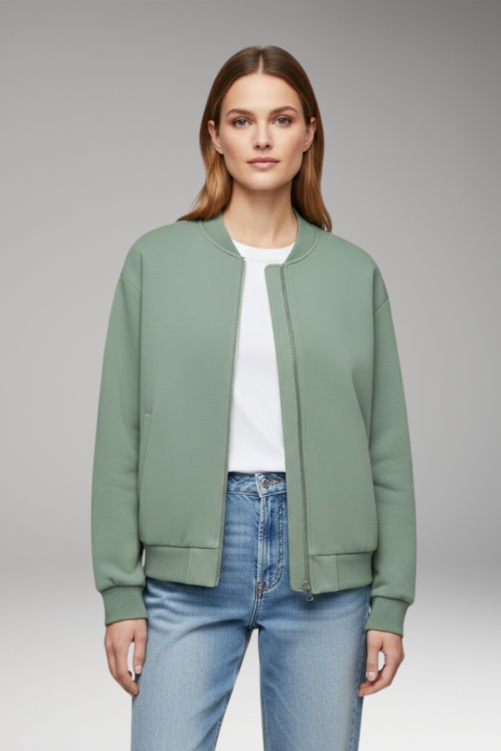 Women's Flight Jacket Zipper Side Pockets