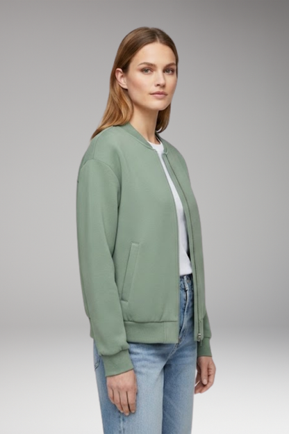 Women's Flight Jacket Zipper Side Pockets