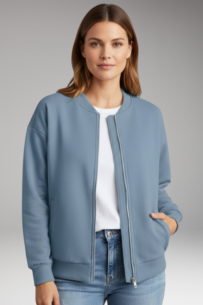 Women's Flight Jacket Zipper Side Pockets