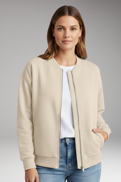 Women's Flight Jacket Zipper Side Pockets