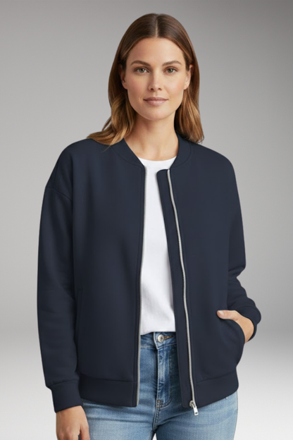 Women's Flight Jacket Zipper Side Pockets