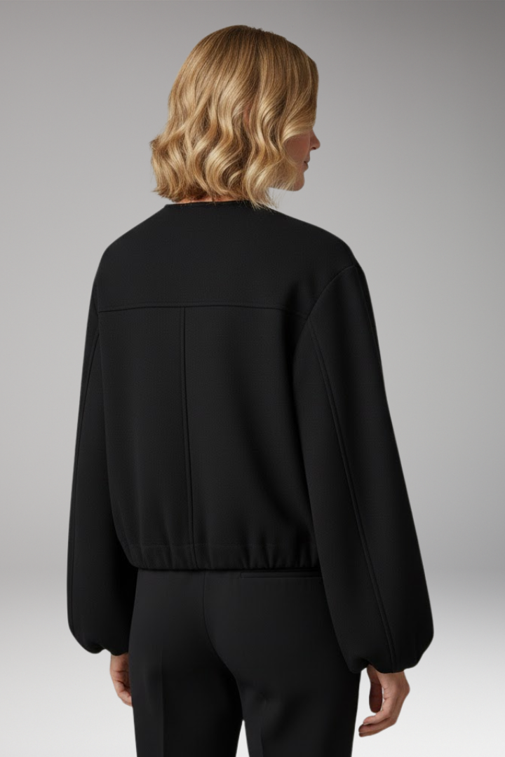 Women's Zipper Flight Jacket Elastic Fit