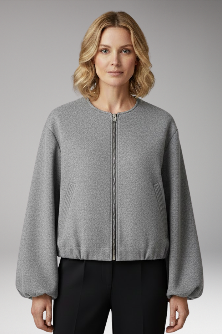 Women's Zipper Flight Jacket Elastic Fit