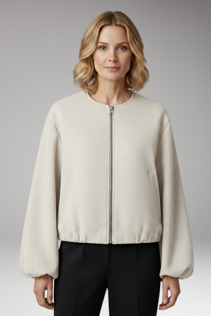 Women's Zipper Flight Jacket Elastic Fit