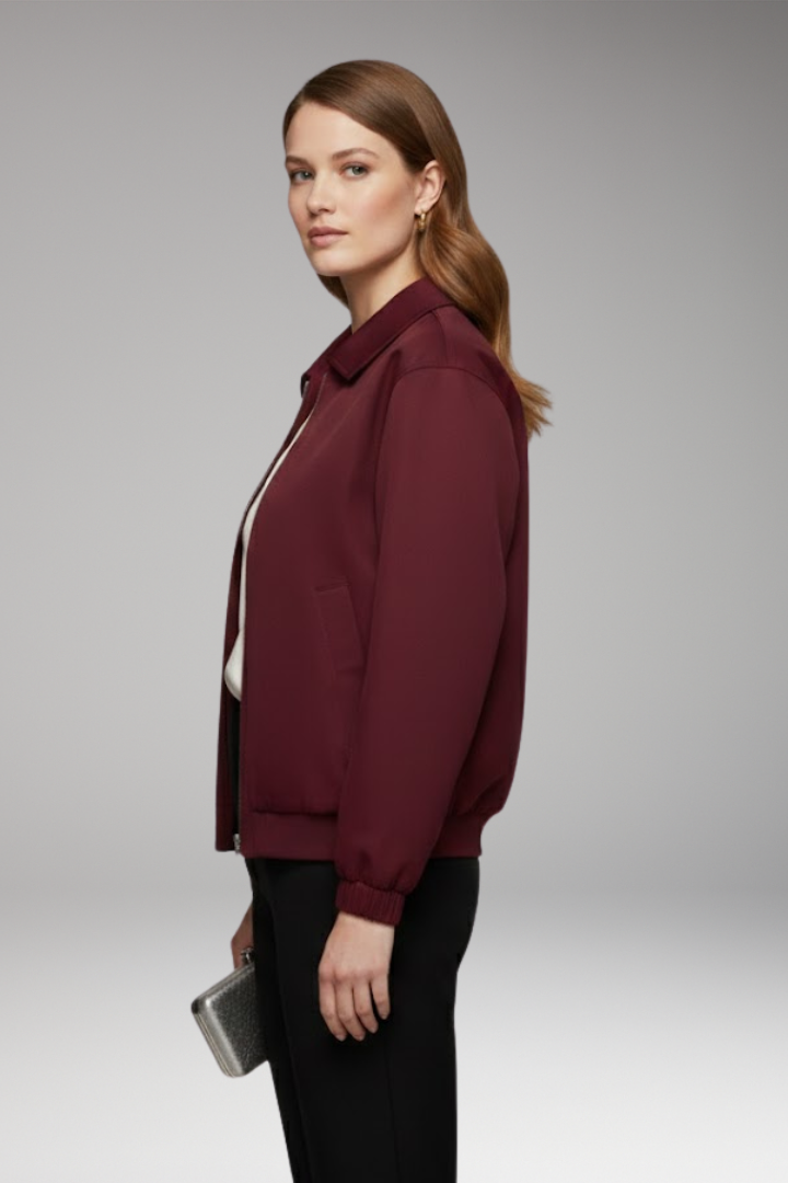 Women's Zipper Flight Jacket with Side Pockets