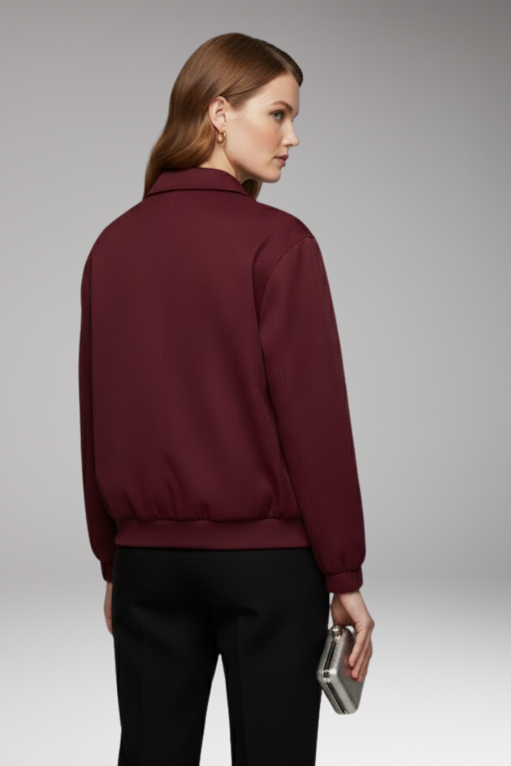 Women's Zipper Flight Jacket with Side Pockets