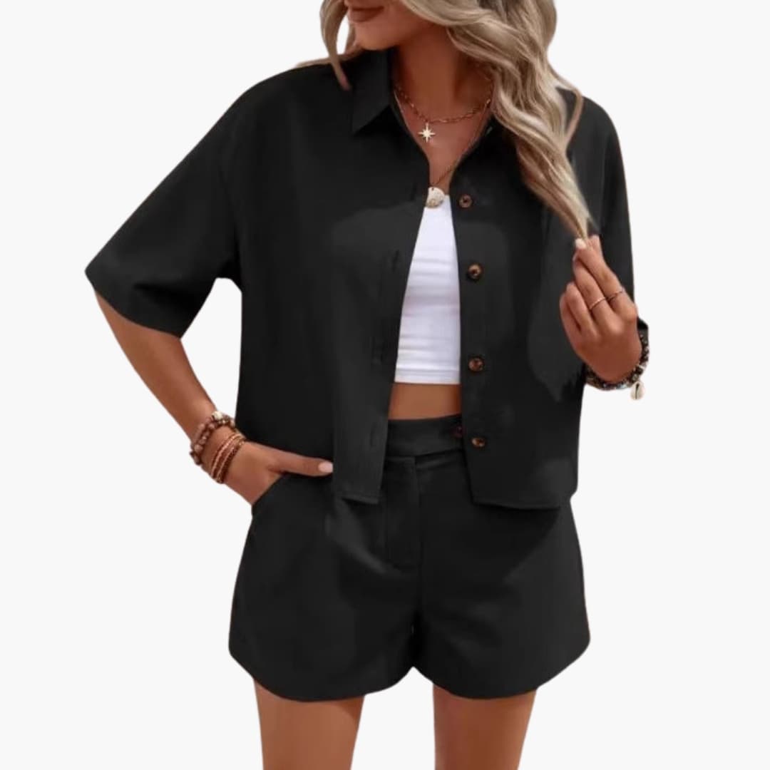 Women's Two-Piece Summer Shorts Set Cotton