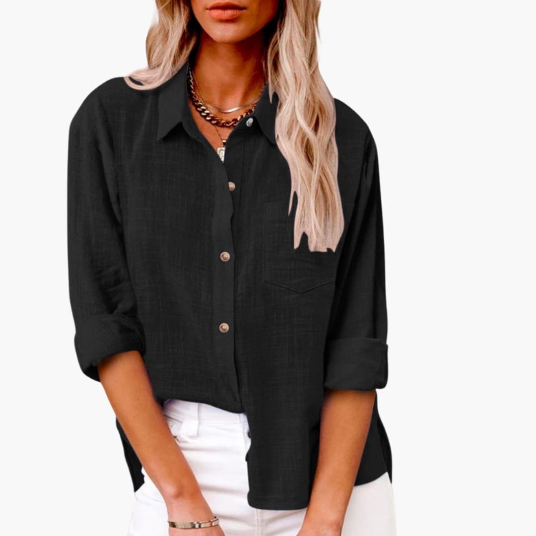 Women's Classic Short Sleeve Blouse Woven White