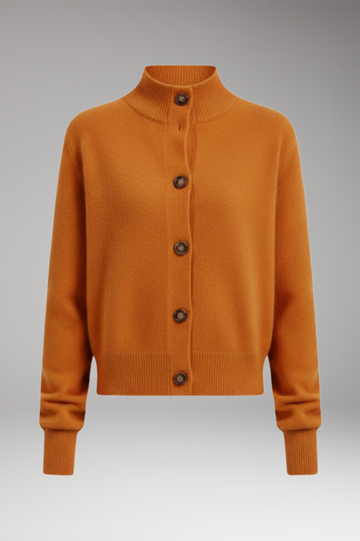 Women's High Neck Cardigan Button Front
