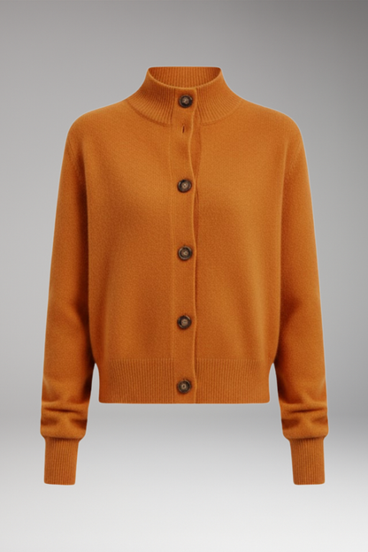 Women's High Neck Cardigan Button Front