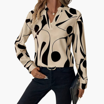 Women's Long Sleeve Button-Down Shirt Cotton White