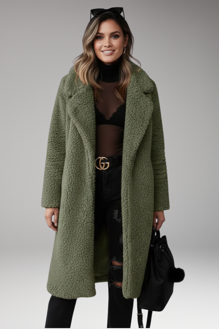 Women's Straight Sleeve Coat Wide Collar