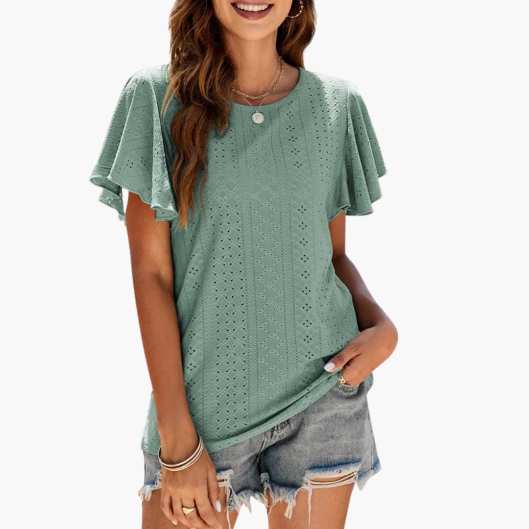 Women's Ruffle Short Sleeve T-Shirt
