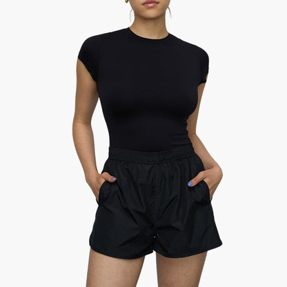 Women's Short Sleeve Crewneck T-Shirt Stretch
