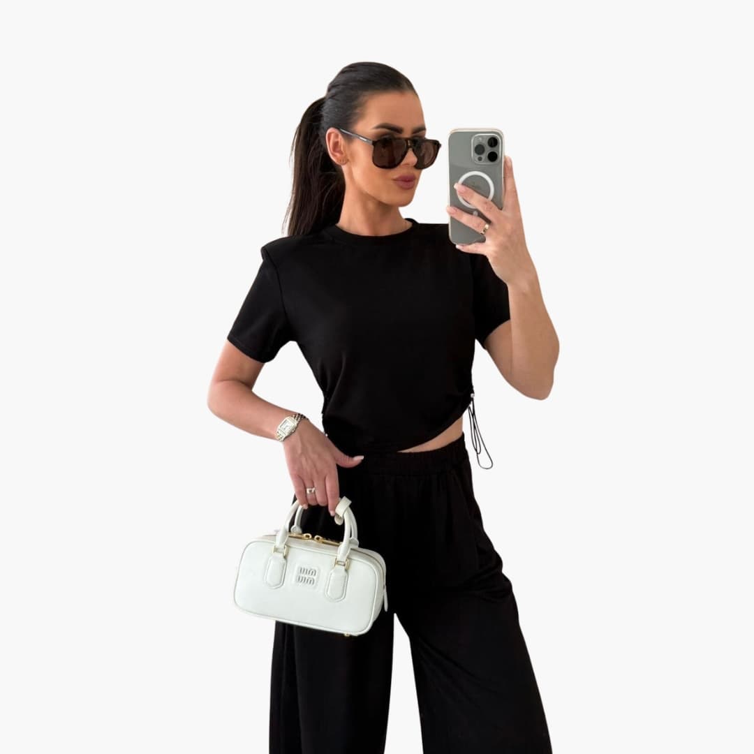 Women's 2 Piece Crop Jogger Pants Set