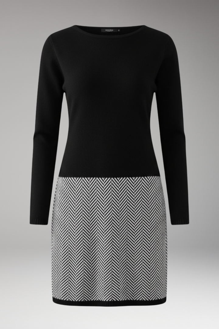 Women's Long Sleeve Houndstooth Dress