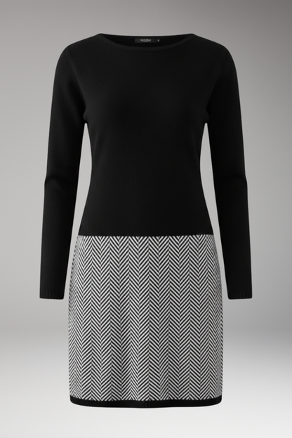 Women's Long Sleeve Houndstooth Dress