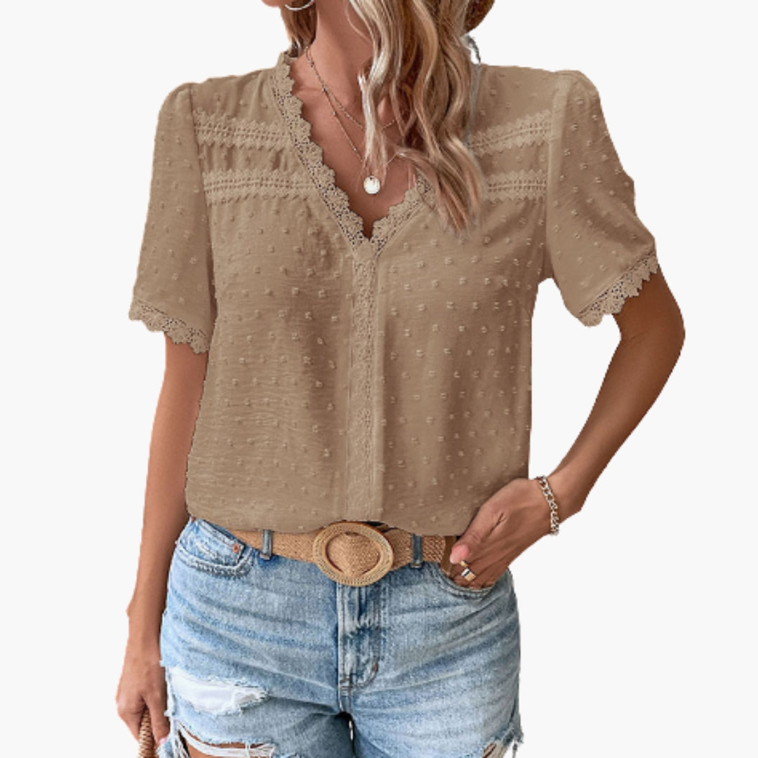 Women's Lace Blouse Floral Sheer