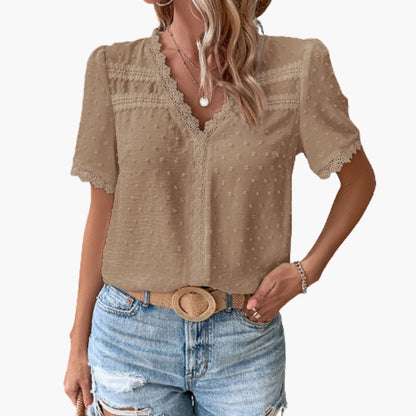 Women's Lace Blouse Floral Sheer