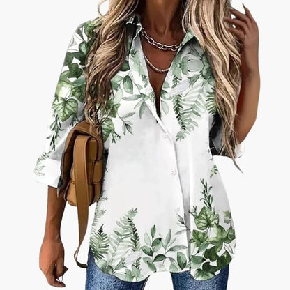 Women's Floral Blouse 3/4 Sleeve Woven
