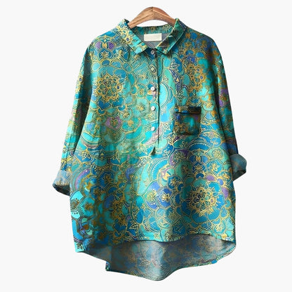 Women's Floral Blouse Short Sleeve Woven