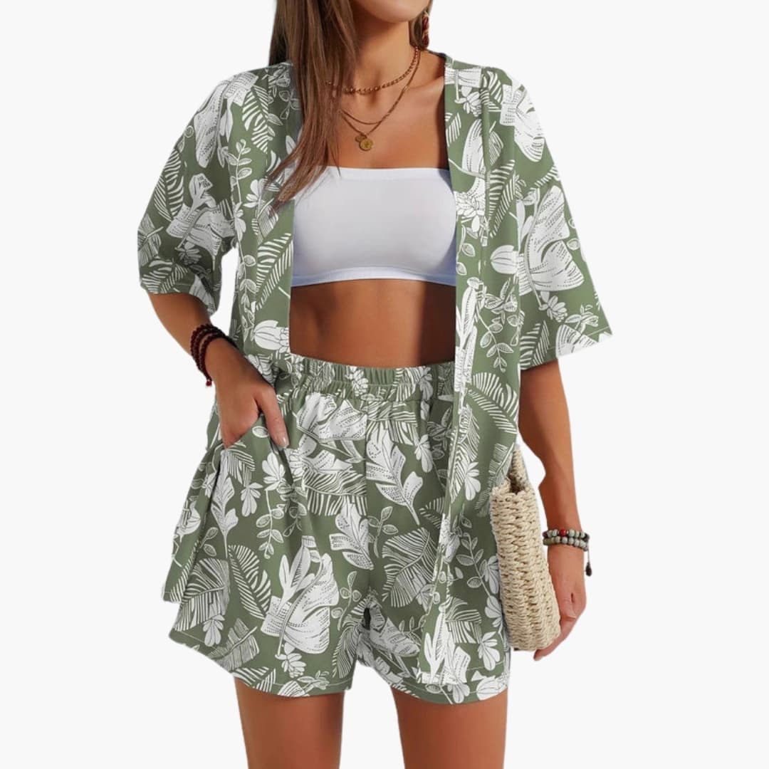 Women's Floral Two-Piece Shorts Set