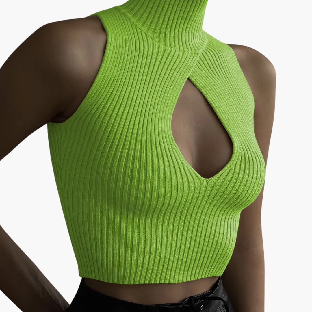 Women's Sleeveless Crop Stretch Cotton