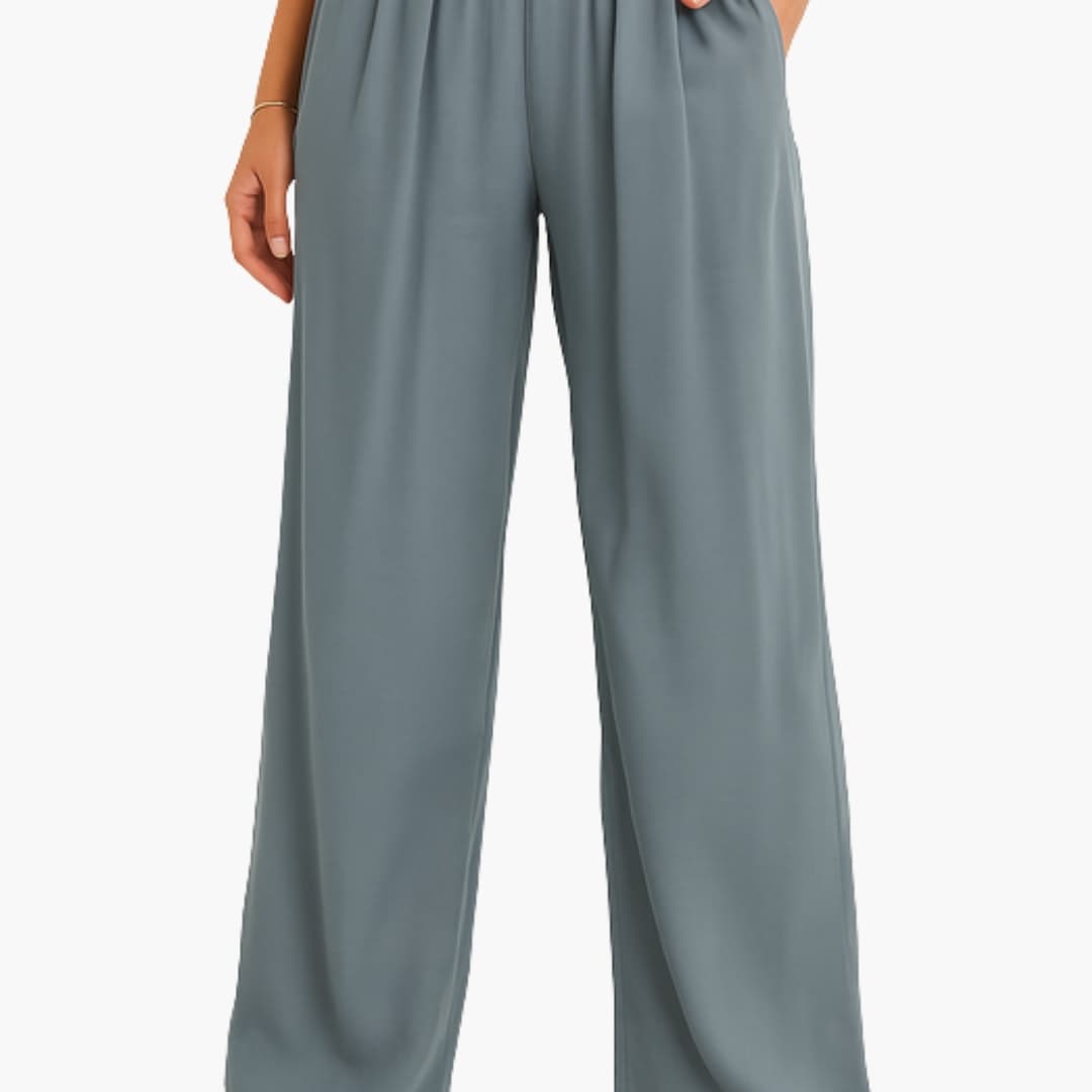 Women's High Waist Elastic Pants Wide Leg