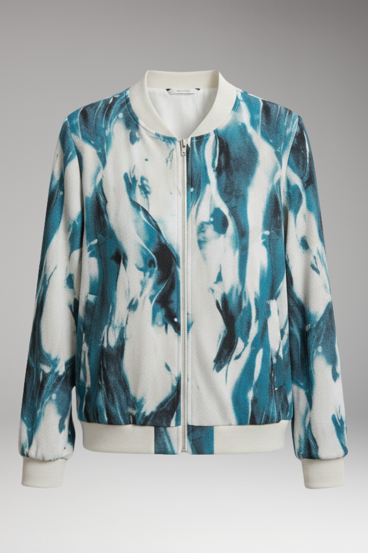 Women's Abstract Print Zipper Jacket