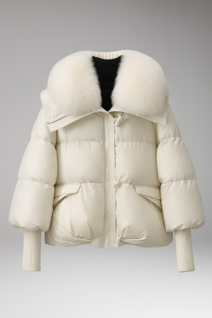 Women's Quilted Jacket Faux Fur Collar
