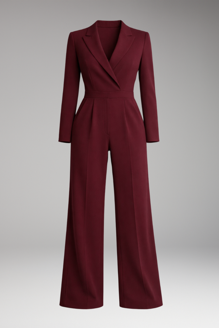 Women's Wide Leg Jumpsuit Wrap Neckline