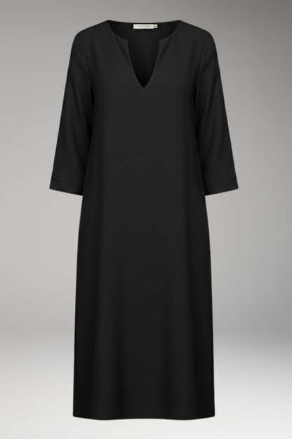 Women's V-Neck Knee-Length Dress Three-Quarter Sleeves